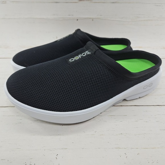 Oofos Oocoozie Sport Mule Recovery Slide Shoe Black Mesh Slip On Mens 11 44‎